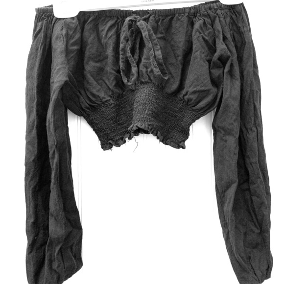 Off the shoulder cropped shirt - Picture 1 of 2